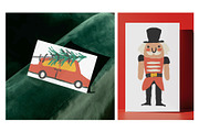 Merry Christmas clipart, a Seasonal Illustration by Luamor (Thumbnail 9 of 11)