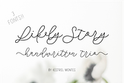 Likely Story Font Trio, a Script Font by INKMETHIS (Thumbnail 1 of 6)