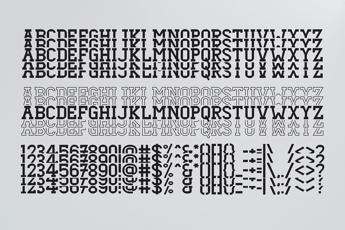 Dezire Stacked - Mirrored Font preview 3