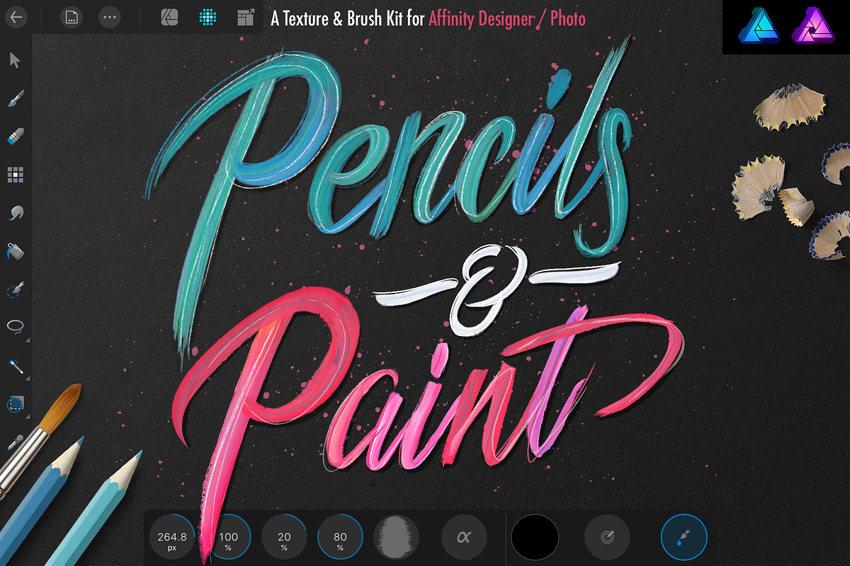 Pencils and Paint for Affinity, a Brush Add-On by iPad Calligraphy (Photo 1 of 8)