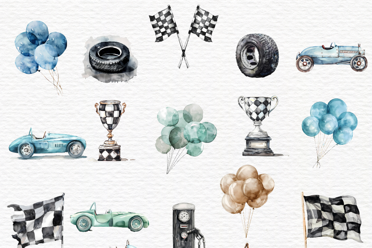 Racecar clipart, Vintage Racing, a Transportation Illustration by Invite to Clipart (Photo 2 of 4)