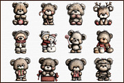Watercolor Christmas Teddy Bear Clip, an Animal Illustration by Sublimation Artist (Thumbnail 3 of 6)