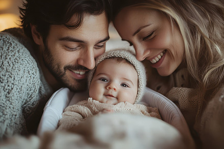 Happy family portrait: Parents lovin, a Background Photo by Pixeness