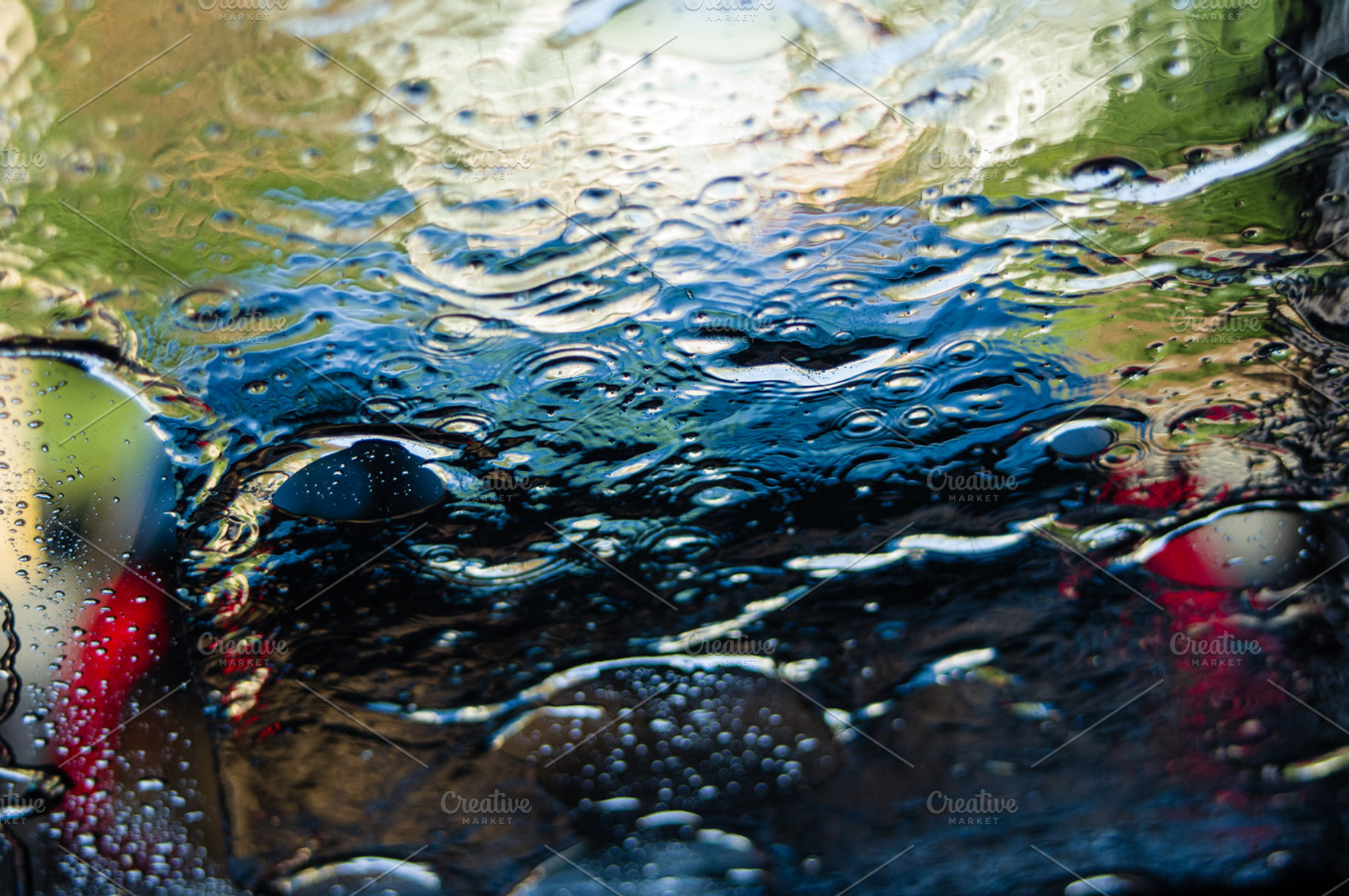 Abstract flowing water colored light containing abstract, color, and water, an Abstract Photo by Zigzag Mountain Art