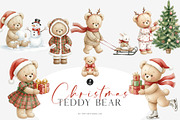 Christmas Teddy Bear Clipart, an Animal Illustration by Primrose Blume (Thumbnail 1 of 3)