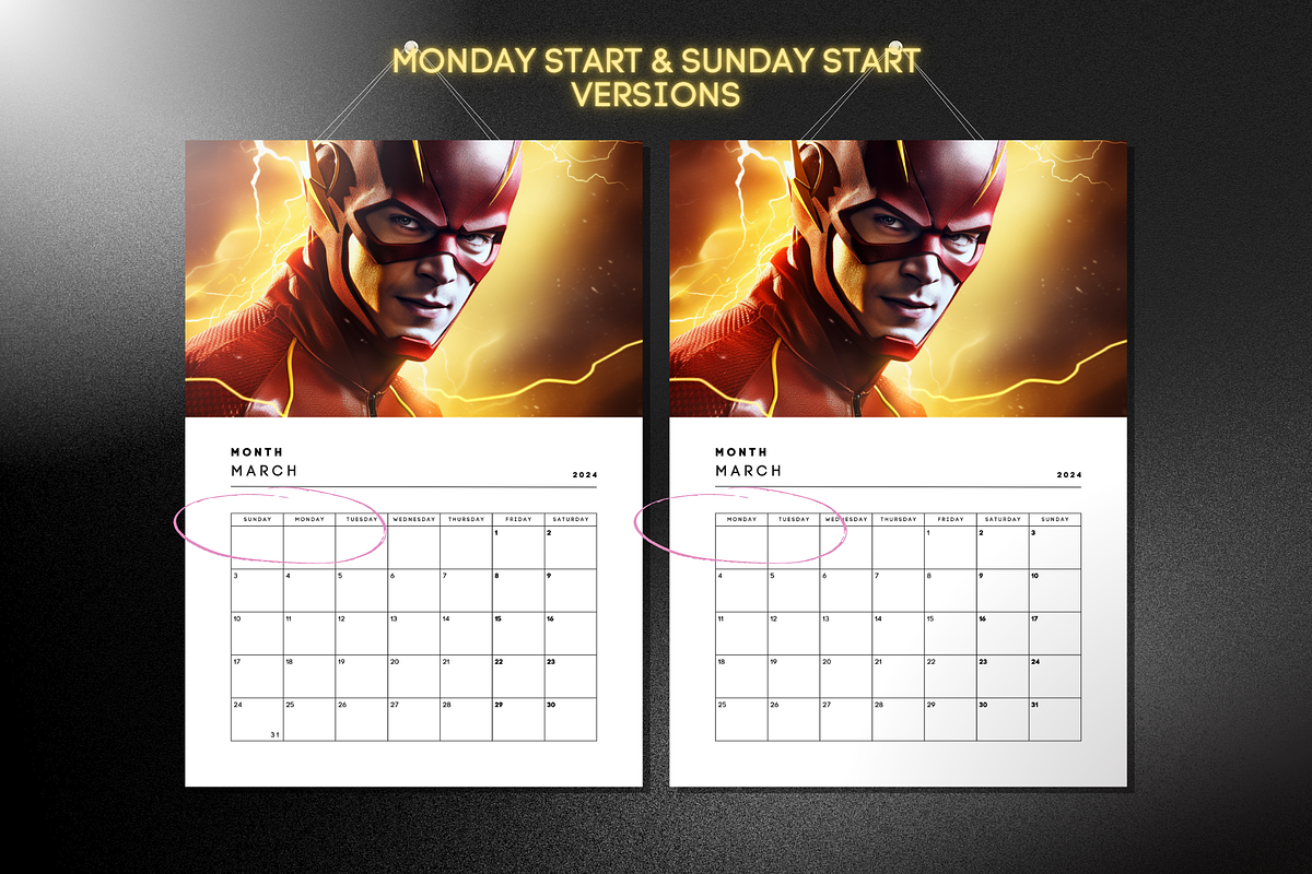 Flash Calendar PDF & Canva Template, a Poster Template by mkStudioLab