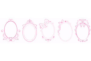 Vintage oval frames set with, an Illustration by art PVP - market