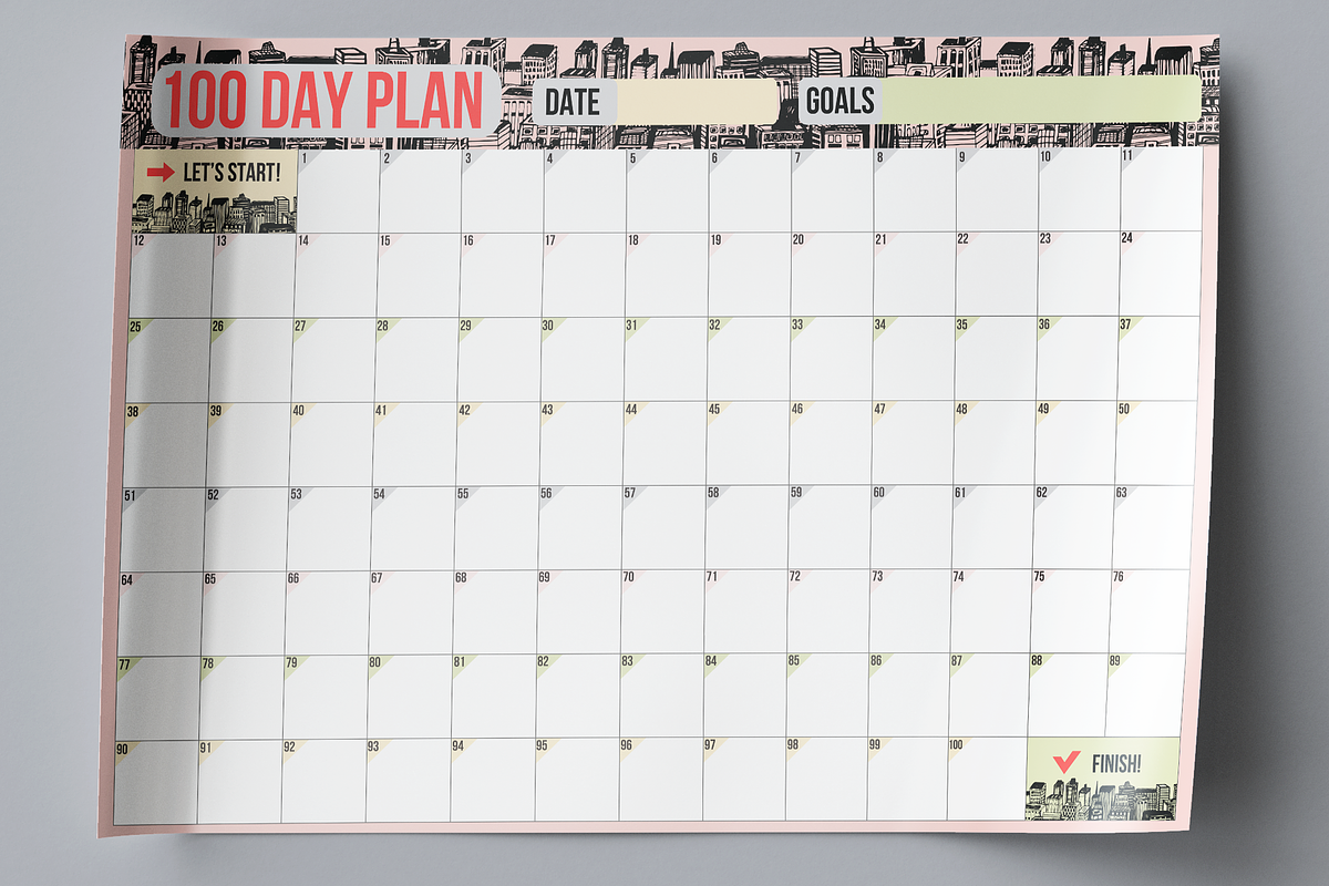100 Day Challenge Habit Goal Planner, a Templates & Theme by IRSYART (Photo 6 of 9)