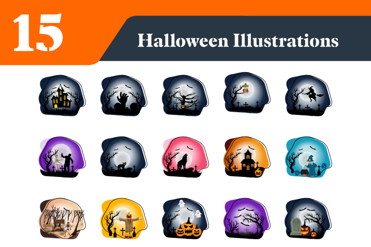 Halloween Night Illustrations, a Duotone Icon by EllaMaiyaali (Photo 3 of 3)