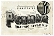 Penman Vintage Graphic Style Kit, a Layer Style Add-On by Designdell (Thumbnail 3 of 5)