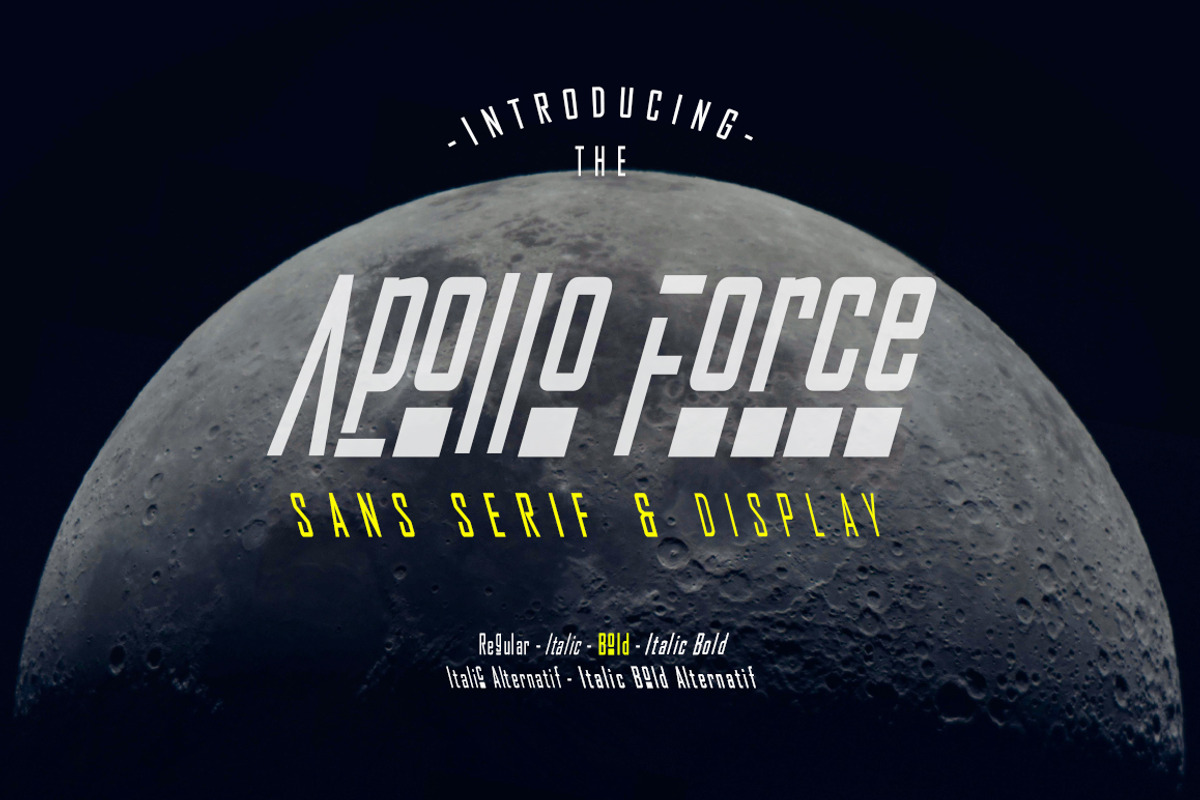 Apollo Force Family, a Sans Serif Font by yantodesign (Photo 1 of 9)