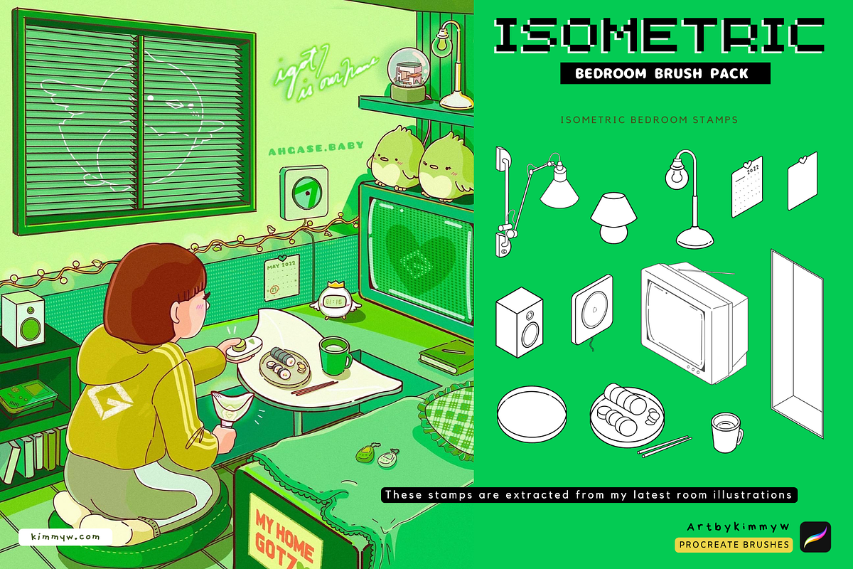 Procreate Isometric Room Brush Pack, a Brush Add-On by Artbykimmyw (Photo 3 of 18)