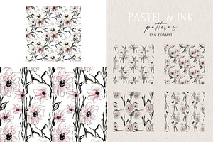 Pastel And Ink - Floral Collection