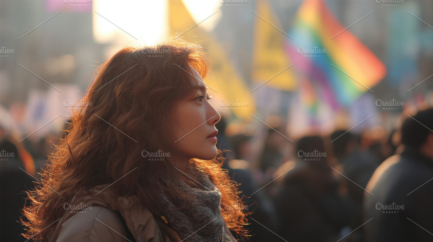 Woman at a march for equality, a Photo by Beautiful things