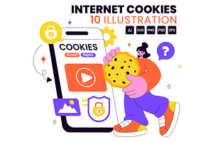 10 Internet Cookies Technology, a Technology Illustration by denayunebgt