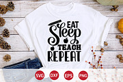 Eat Sleep Teach Repeat SVG Design, an Education Illustration by SVGCuteShop (Thumbnail 2 of 3)