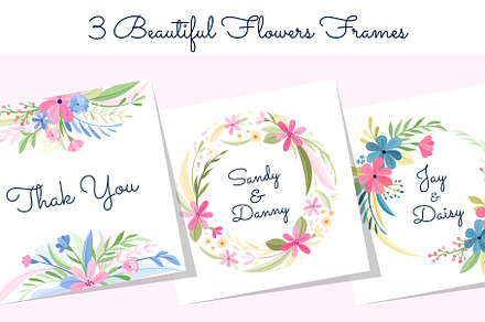 3 Beautiful Flowers Frames