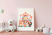 Watercolor Circus Clipart, Animals, an Animal Illustration by Apixsala (Thumbnail 11 of 14)