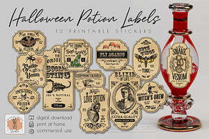 Halloween Apothecary Potion Labels