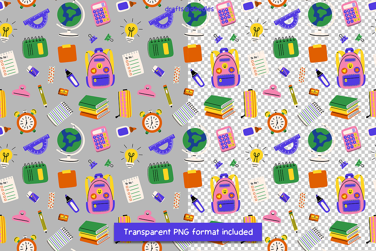 Back to School Clipart and Patterns, a Pattern Graphic by Drafts n Doodles (Photo 7 of 12)