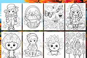 200 Cute Autumn Coloring Pages, a Seasonal Illustration by Coco Bloom (Thumbnail 8 of 9)