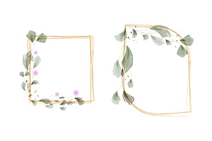Delicate watercolor frames with, an Illustration by okskukuruza