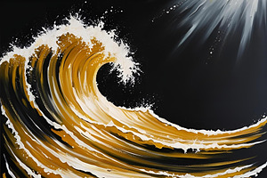Gold ocean wave with sun shine image, a Background Photo by ComfortQ
