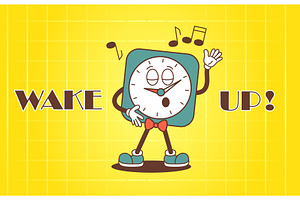 Morning poster with alarm clock, an Illustration by Valerie Bodnar