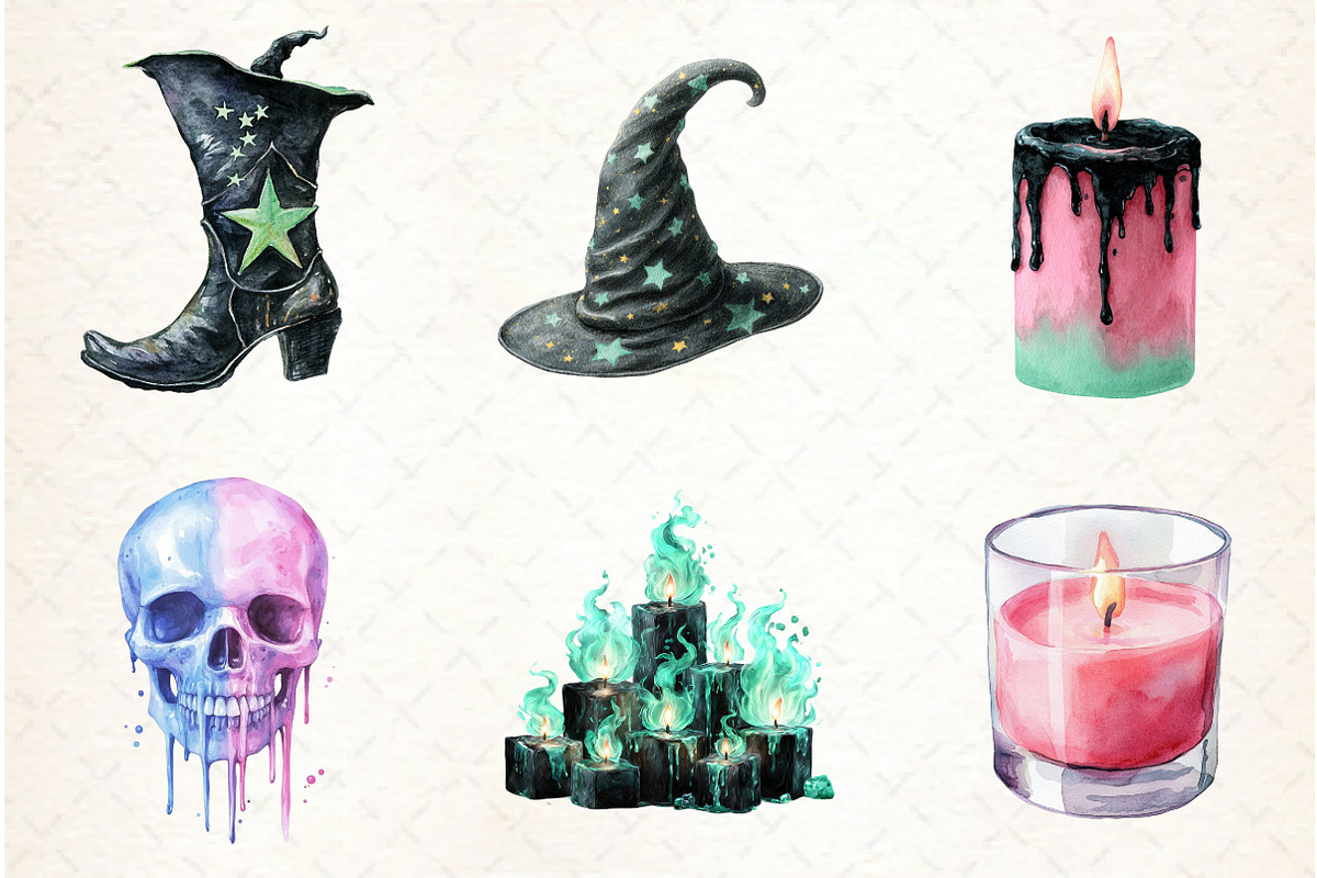 Pastel Halloween Clipart Bundle, an Illustration by Libby Wishes (Photo 4 of 6)