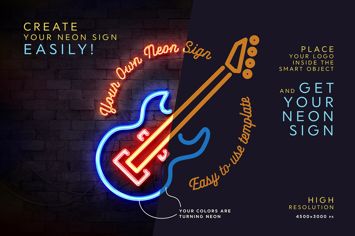 Custom Neon Sign Scene Generator, a Layer Style Add-On by Andrew Skoch ...