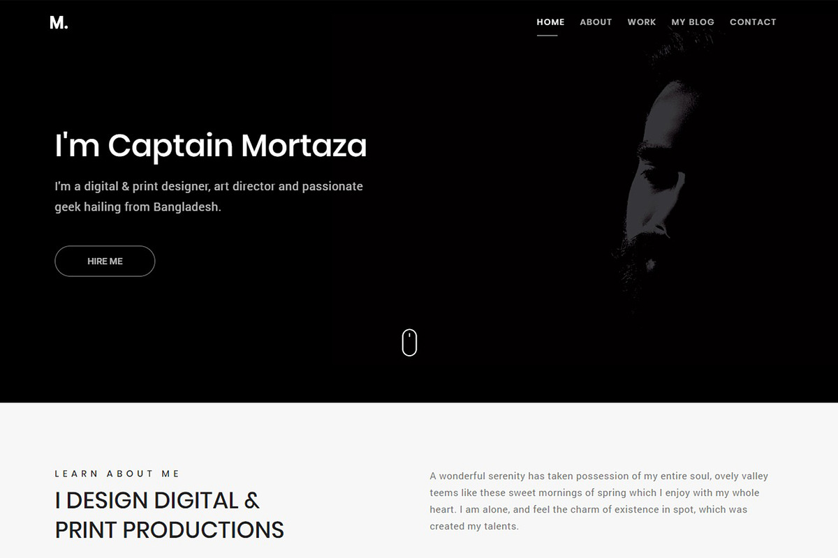 Mashfi - Personal Portfolio Template, a HTML Template by Thecodude