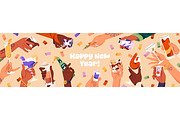 Hands holding alcohol drinks set, a Food Illustration by PaperTrident (Thumbnail 11 of 11)