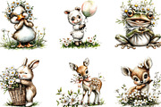 Whimsical Animals Spring Clipart, an Illustration by Designking (Thumbnail 5 of 5)