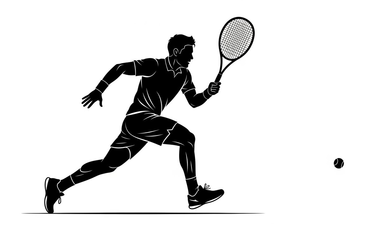 A dynamic Tennis Player Silhouettes, an Illustration by Amazin_art (Photo 11 of 31)