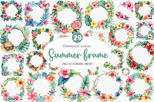 Coquette Summer Frame Clipart Bundle, an Illustration by SinaCreation