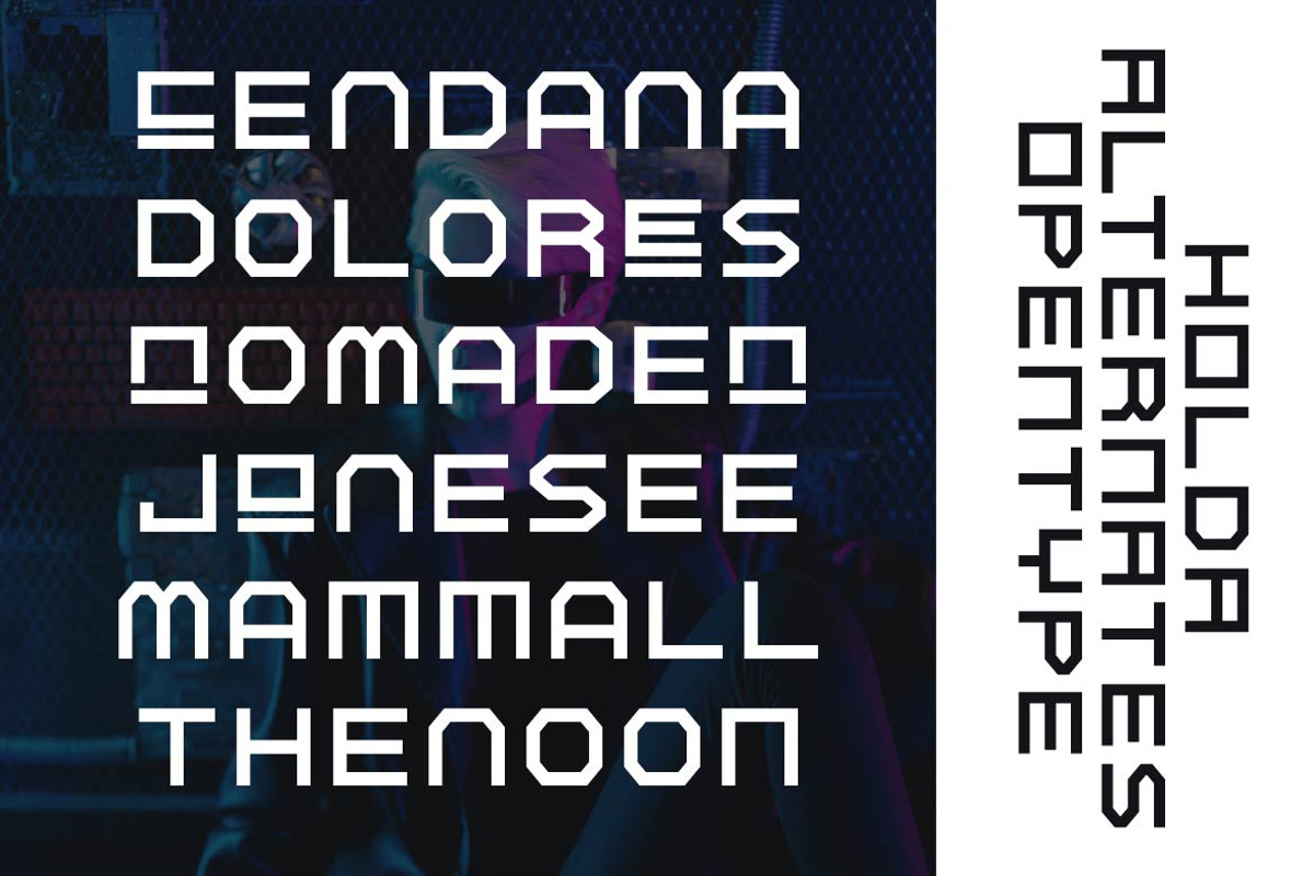 Holda – Geometric Technology Font, a Sans Serif Font by Artiveko (Photo 4 of 8)