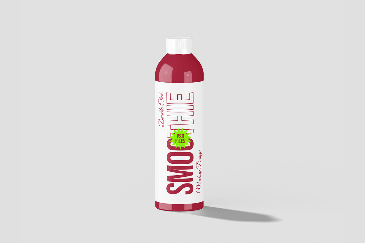 Smoothie Bottle Mockup, a Packaging Mockup by Unerispace (Photo 4 of 4)