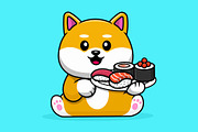 Cute Shiba Inu Dog Sushi Salmon, a Food Illustration by Artstorystudio (Thumbnail 2 of 6)
