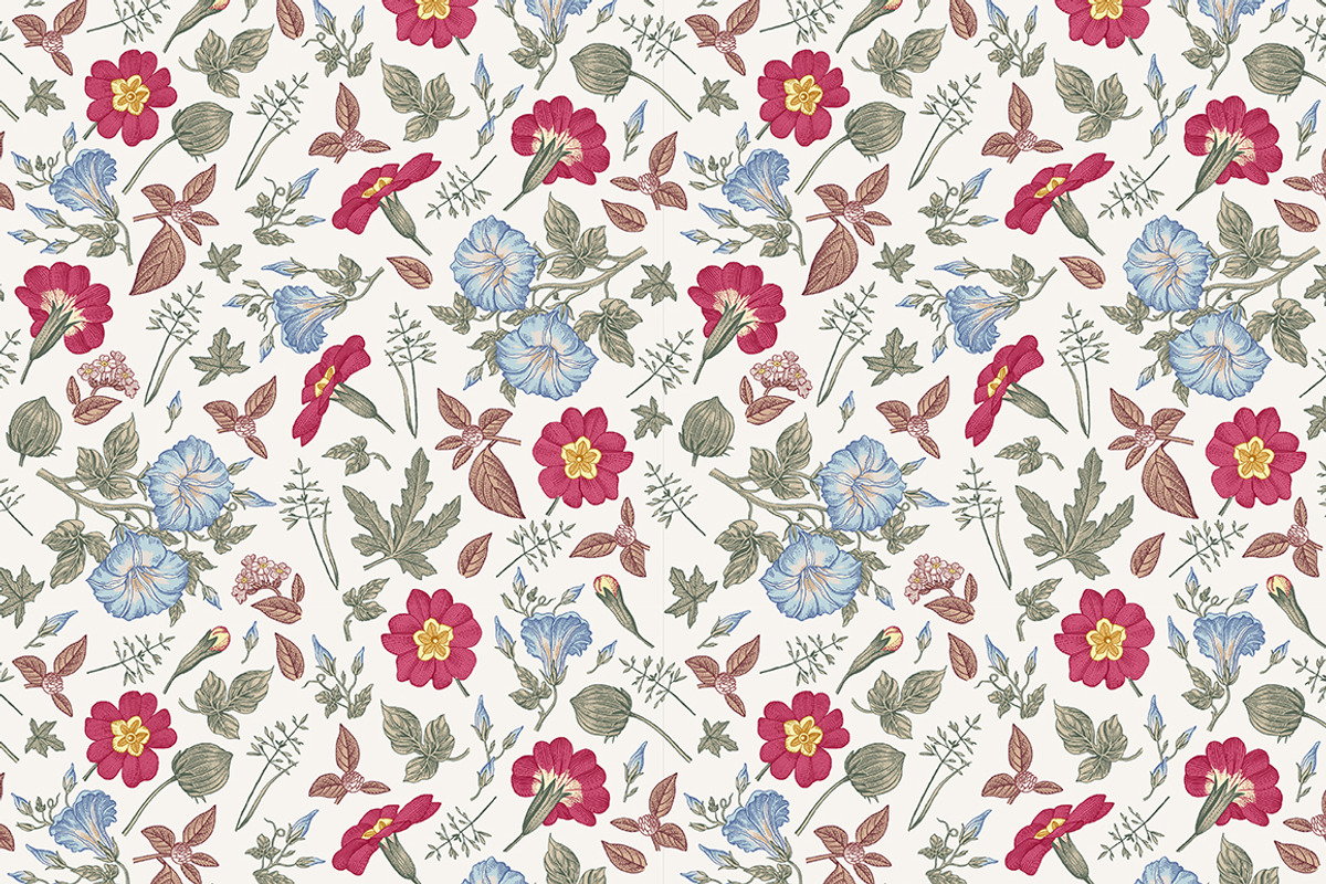 4 Seamless Flowers Primrose Petunia, a Pattern Graphic by Vintage (Photo 8 of 15)