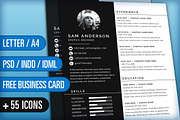 Resume/CV and Cover Letter: Sam, a Resume Template by Nonaglyph Design (Thumbnail 1 of 4)