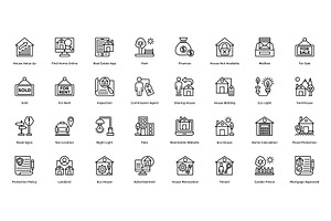 192 Real Estate Line Icons