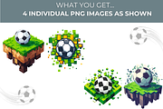 Pixel Soccer Floating Islands- 4 PNG, a Sport Illustration by InkyQueenArt (Thumbnail 2 of 4)