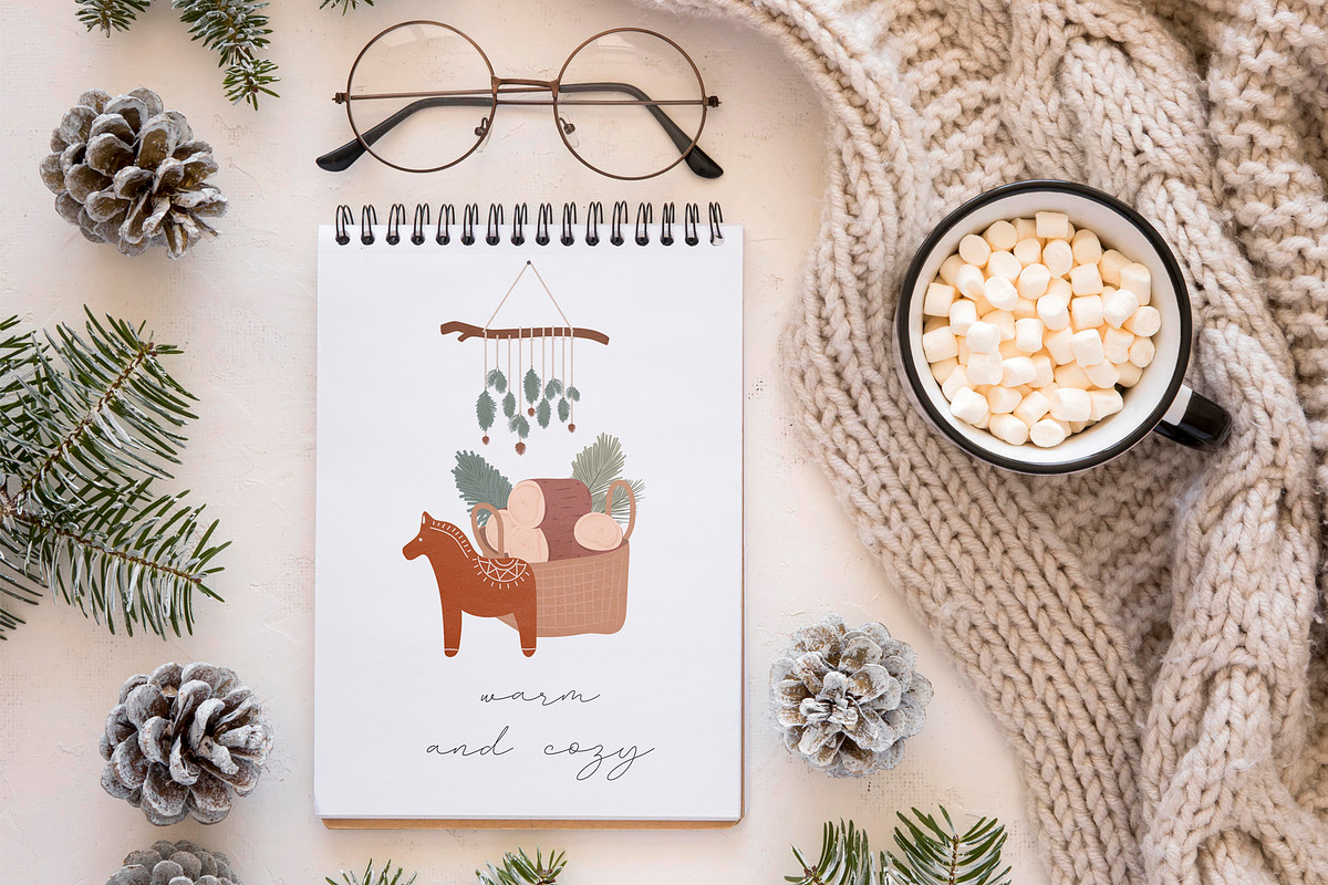 Boho Christmas, warm & cozy, a Seasonal Illustration by Mio Buono (Photo 5 of 17)