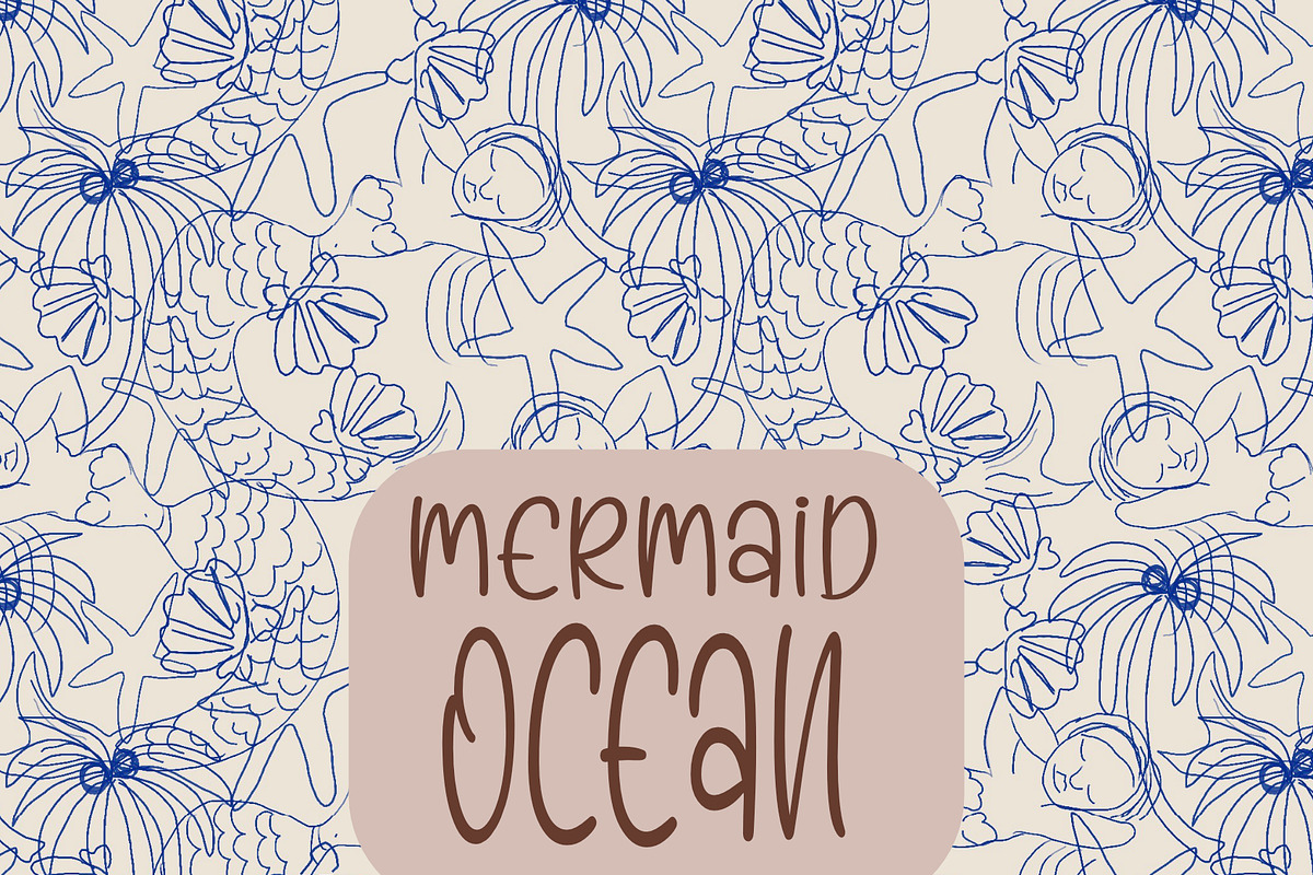 Coastal Shells and Starfish mermaids, a Pattern Graphic by Nocito Design (Photo 1 of 6)