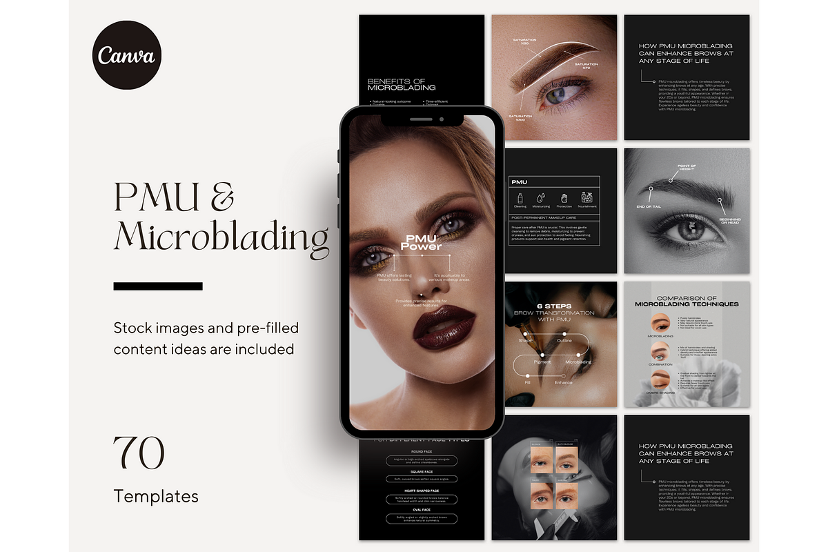PMU & Microblading Template - Canva, a Social Media Template by TheTemplateTopia (Photo 1 of 10)