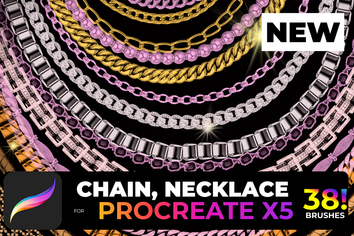 38! Chain, Necklace for PROCREATE X5, a Brush Add-On by Graphics Resources (Photo 2 of 8)