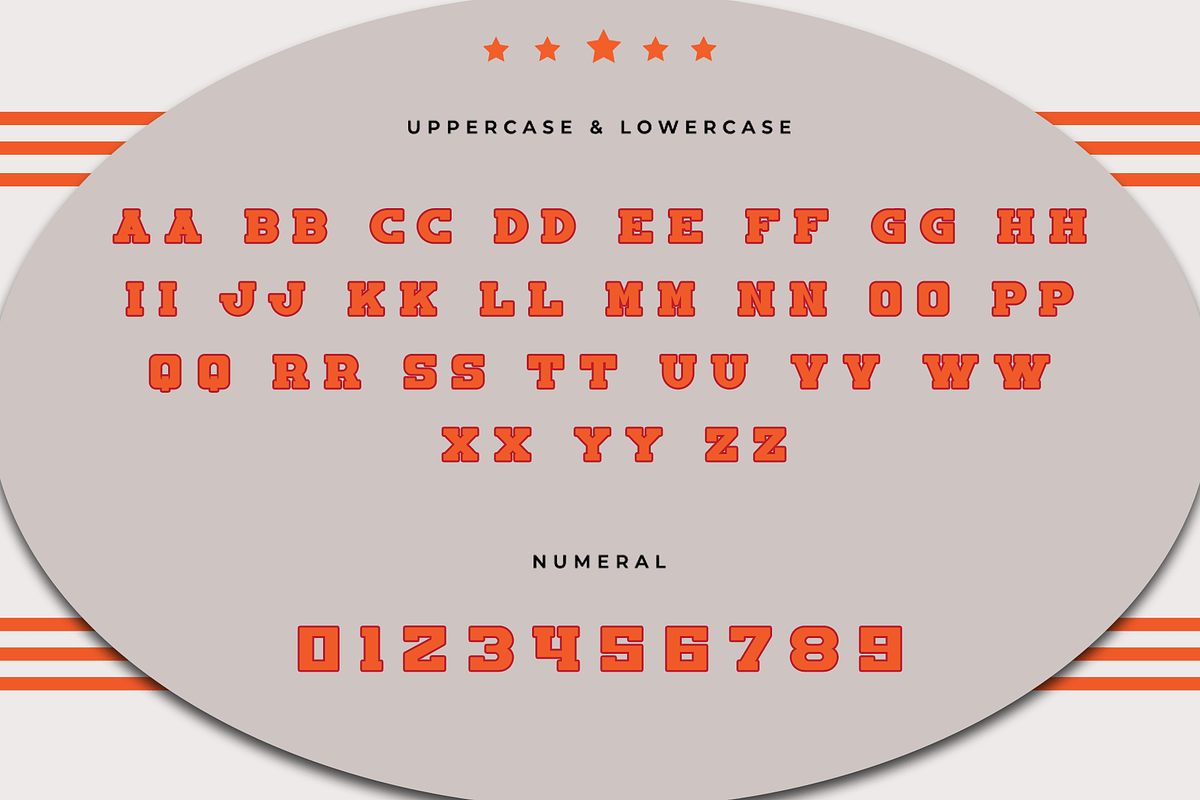 Football - Modern Varsity Font, a Serif Font by overlaytemplates (Photo 4 of 5)