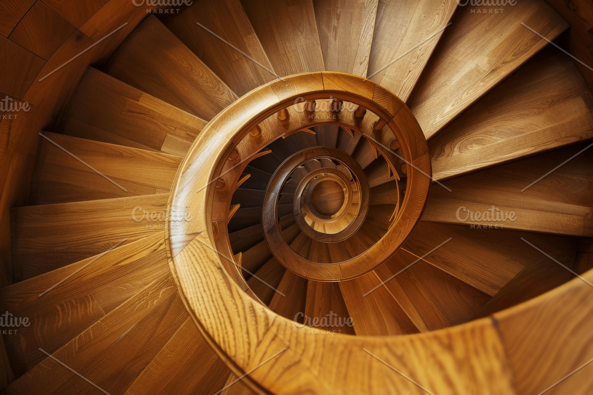 69 Spiral wooden staircases, an Architecture Photo by Handmadefont (Photo 56 of 73)