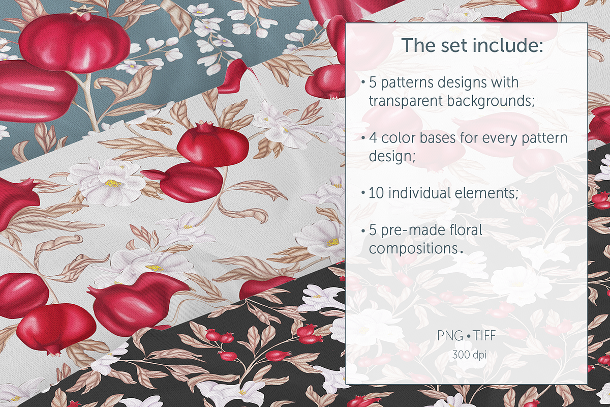 Pomegranate collection. Patterns, a Pattern Graphic by DamriNa art (Photo 2 of 9)