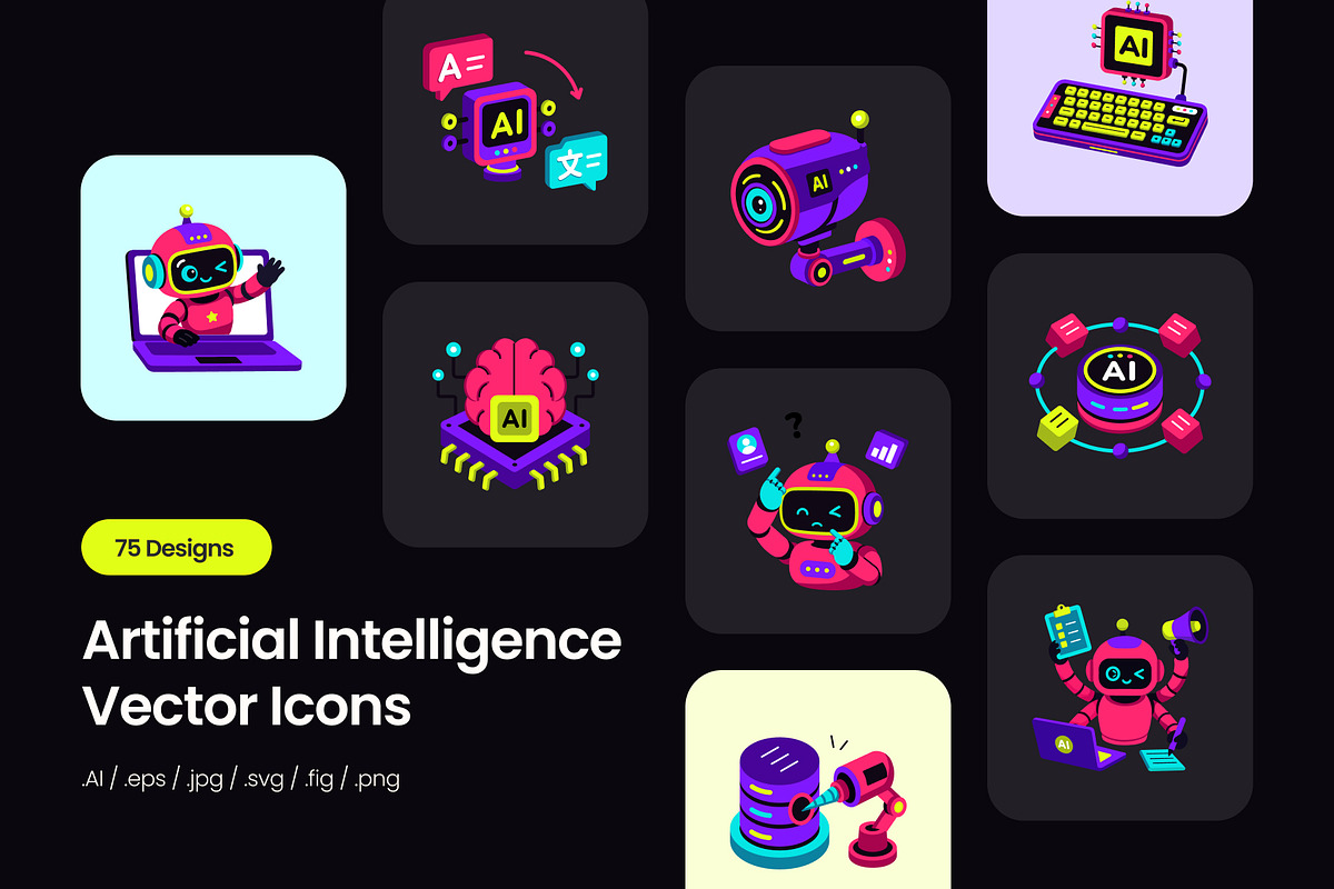 75 Artificial Intelligence Pack, a Duotone Icon by Creative Stall (Photo 1 of 10)